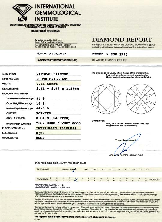 Foto 9 - Diamant 0,66ct Brillant IGI Lupenrein Wesselton, D5792