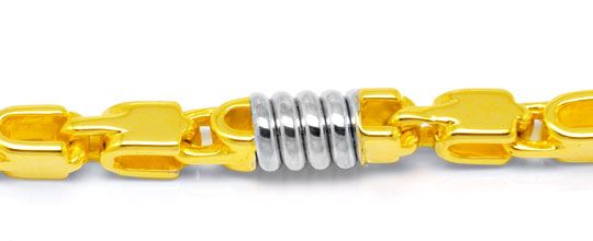 Foto 2 - Designer-Armband, 18K massiv Gelbgold-Weißgold, K2909