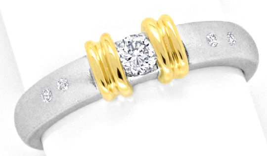 Foto 2 - Bicolor Gold-Ring Brillanten Gelbgold-Weißgold, S3825